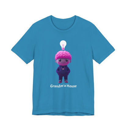 Grandma's House Brain with Light Bulb Design - Unisex Jersey Tee