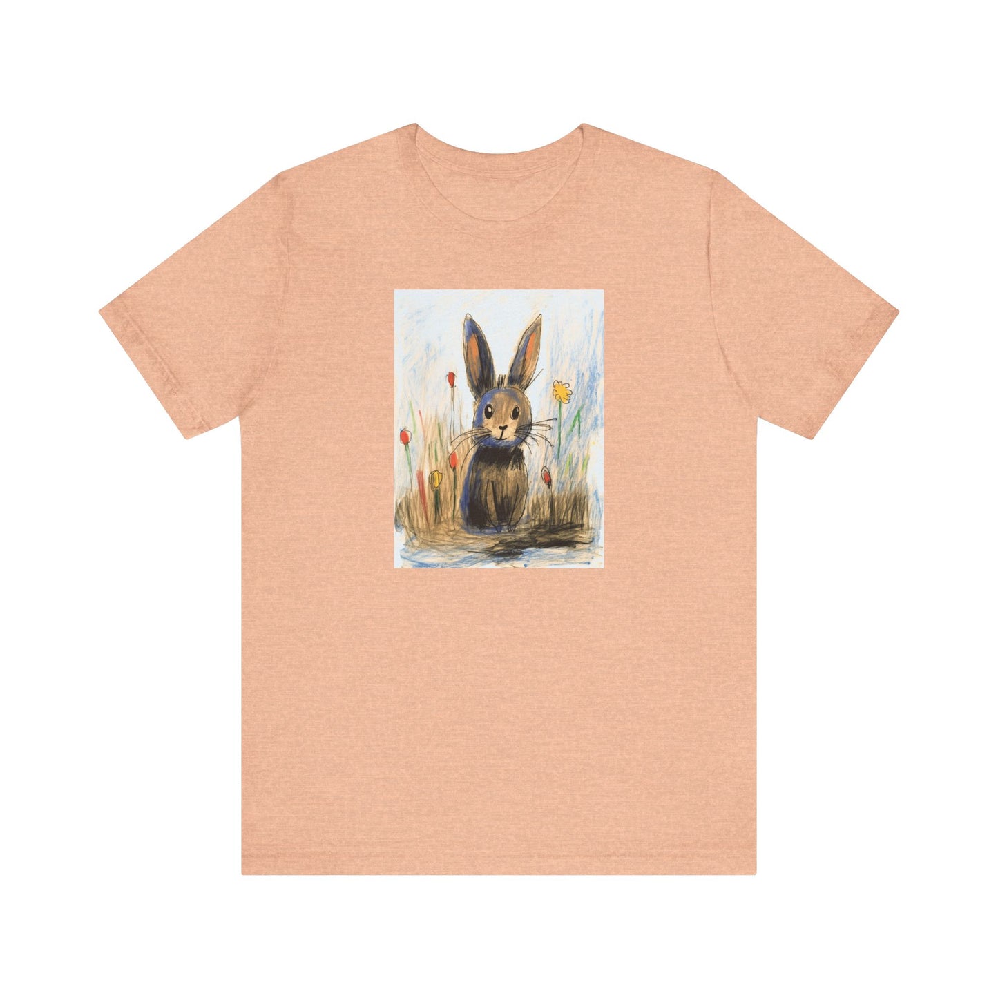 Child's Drawing of a Bunny Rabbit   Unisex Jersey Short Sleeve Tee