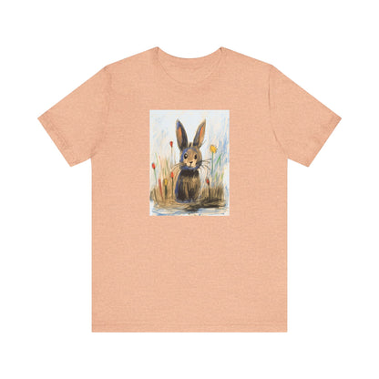 Child's Drawing of a Bunny Rabbit   Unisex Jersey Short Sleeve Tee