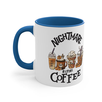 Nightmare Before Coffee Color Accent Coffee Mug, Coffee Lovers Coffee Cup