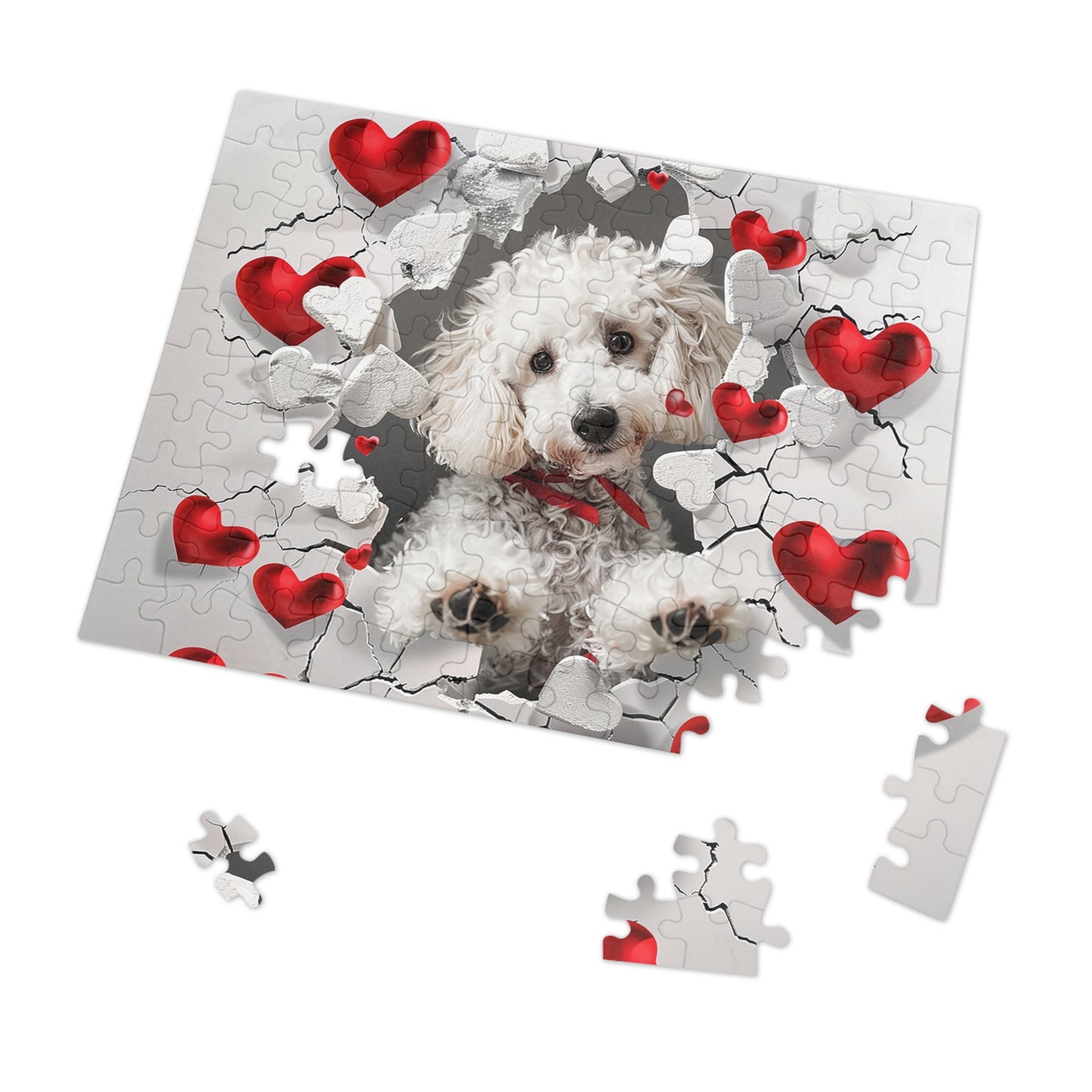 Valentine's Breakout Poodle Jigsaw Puzzle (30, 110, 252, 500,1000-Piece)