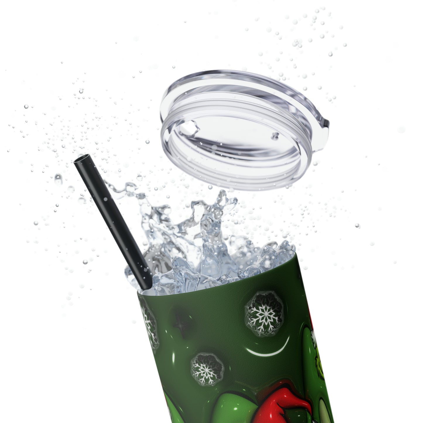 Mr Grinch  Skinny Tumbler with Straw, 20oz