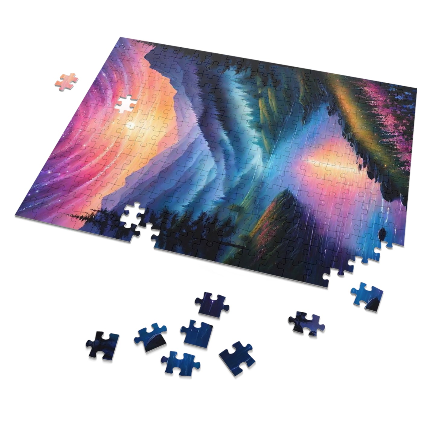 Colorful Abstract Mountain Landscape  Jigsaw Puzzle (30, 110, 252, 500,1000-Piece)