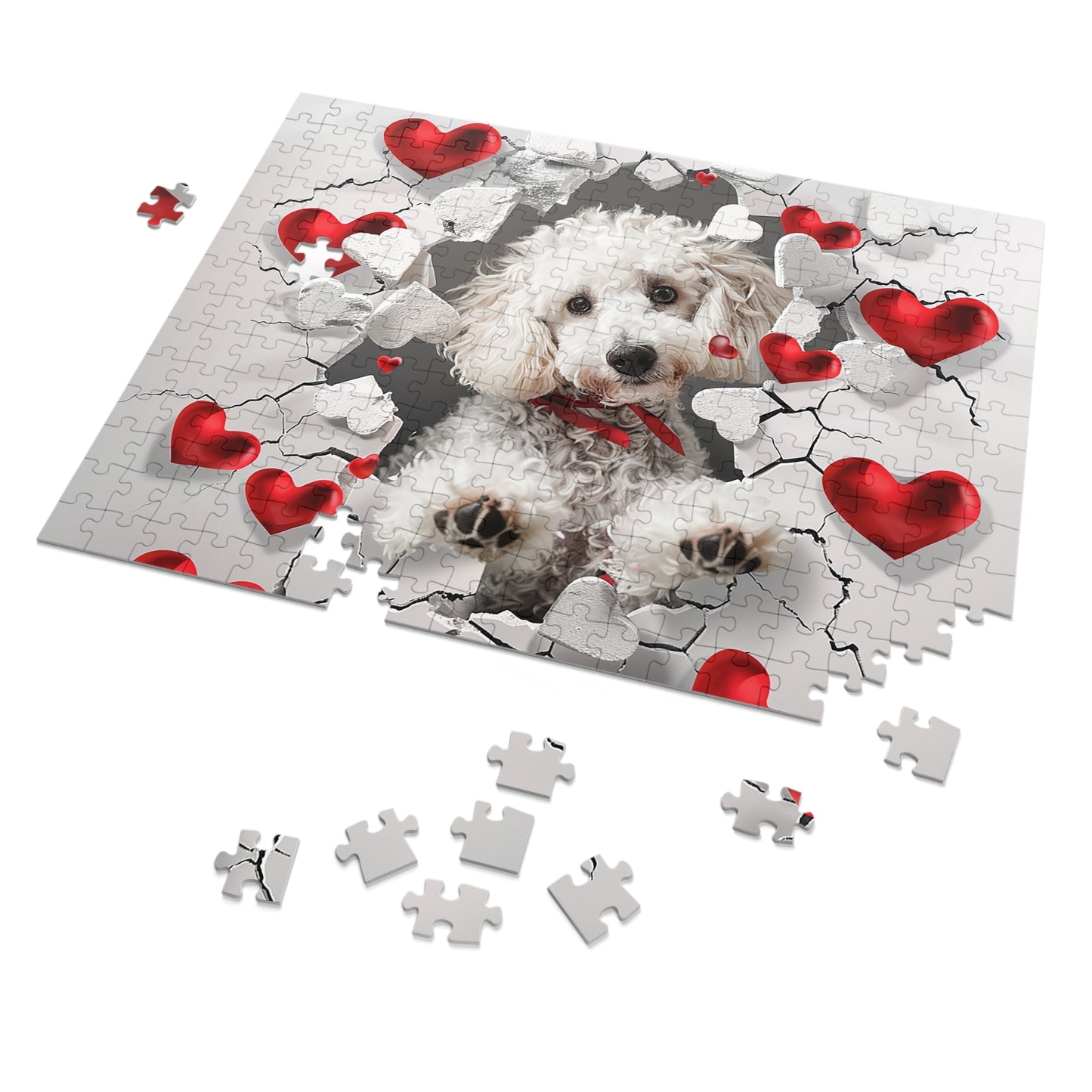 Valentine's Breakout Poodle Jigsaw Puzzle (30, 110, 252, 500,1000-Piece)