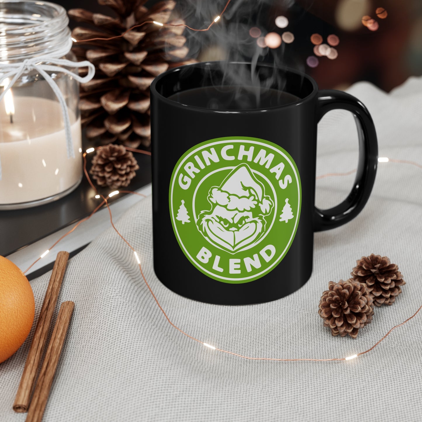 Grinch Blend Coffee Cup  11oz Black Mug