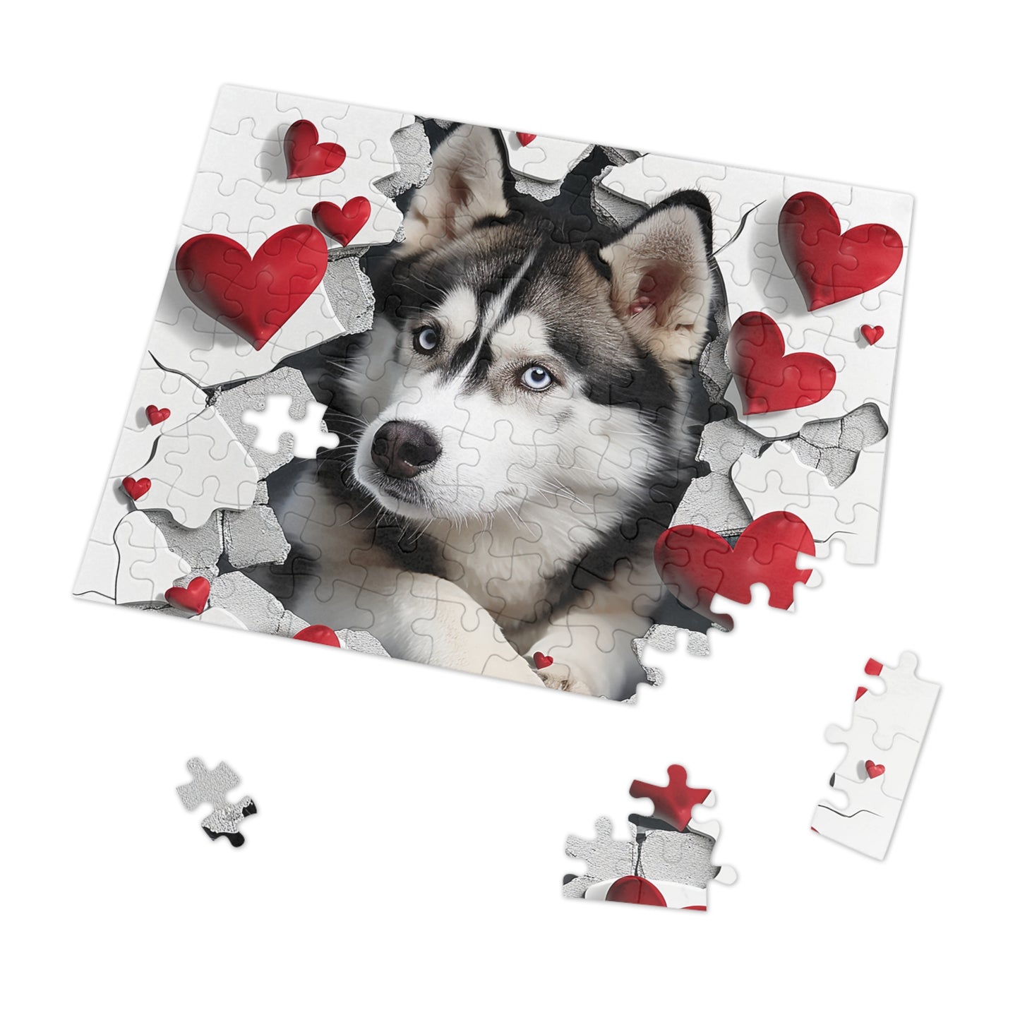 Valentine's Breakout Husky Jigsaw Puzzle (30, 110, 252, 500,1000-Piece)