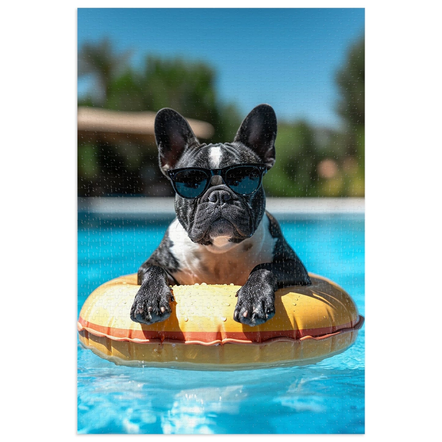 Pool Time Pug  Jigsaw Puzzle (30, 110, 252, 500,1000-Piece)