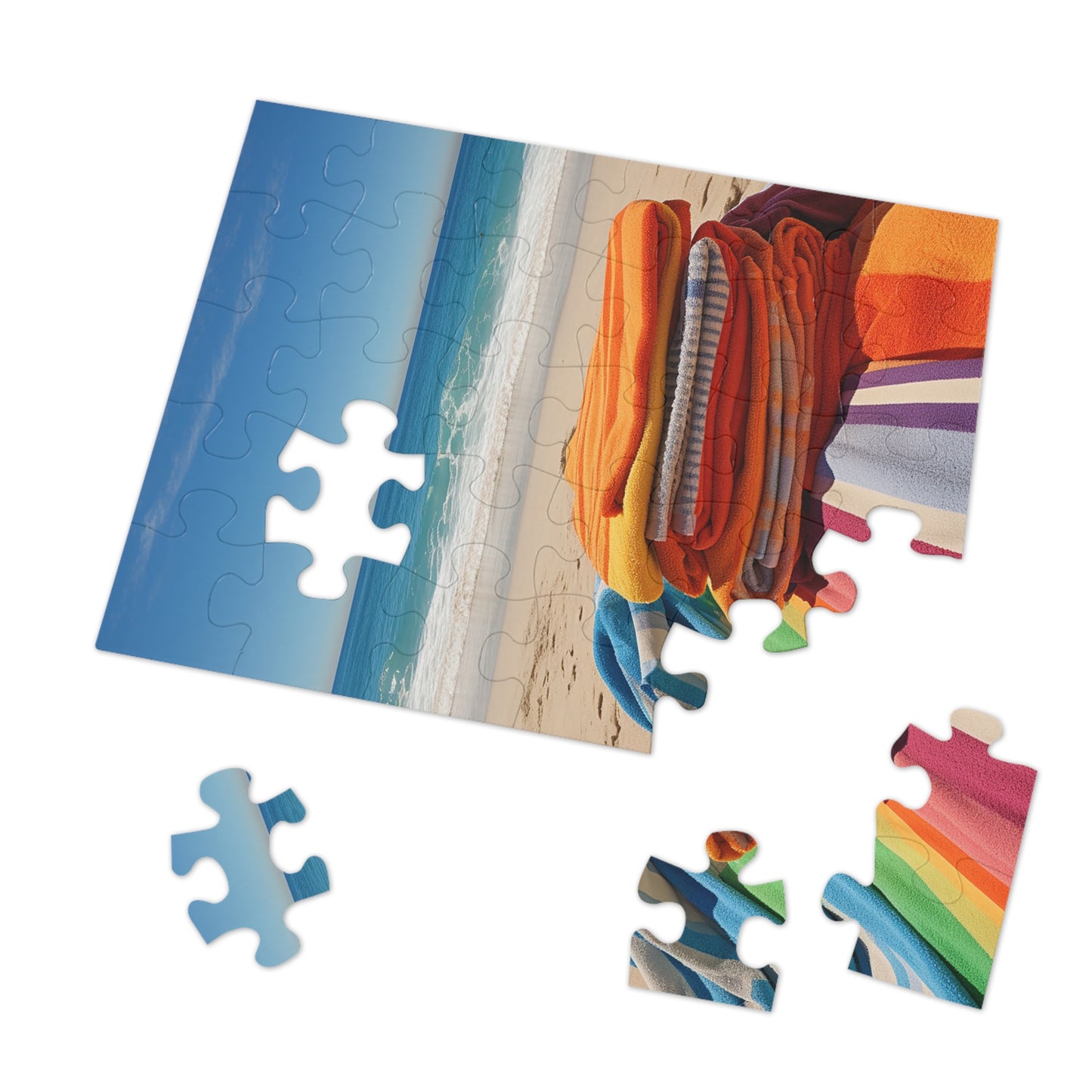 Beach Towels and Ocean Summer Fun! Jigsaw Puzzle (30, 110, 252, 500,1000-Piece)