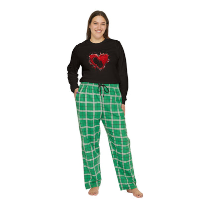 Paint Poured Heart  Women's Long Sleeve Pajama Set