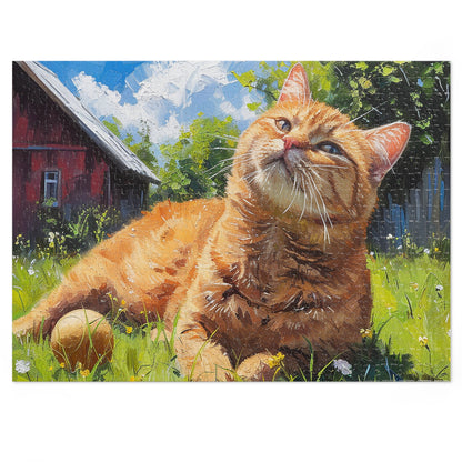 Orange Tabby Cat Laying in the Sun Jigsaw Puzzle (30, 110, 252, 500,1000-Piece)