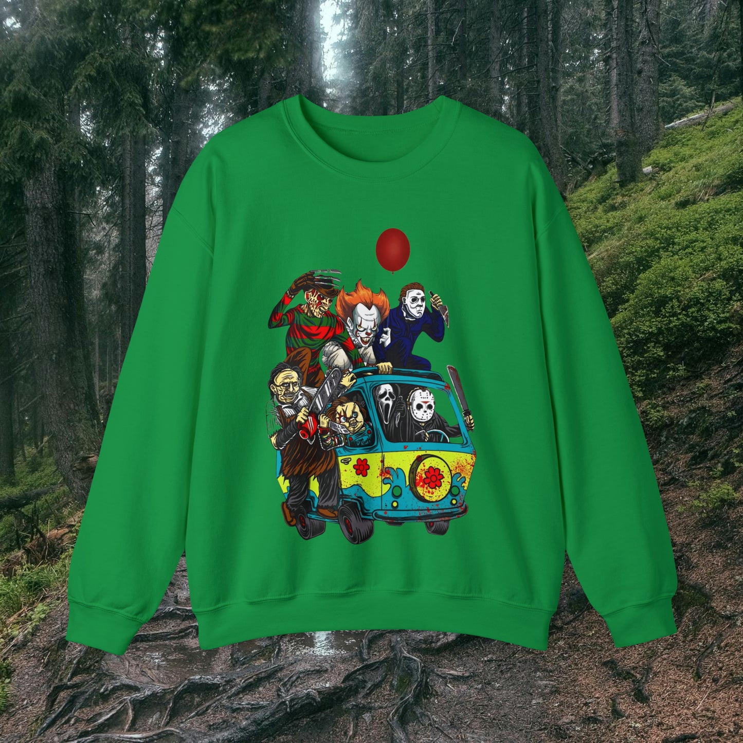 Mystery Machine Horror Friends Halloween Unisex Heavy Blend™ Crewneck Sweatshirt