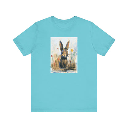 Child's Drawing of a Bunny Rabbit   Unisex Jersey Short Sleeve Tee
