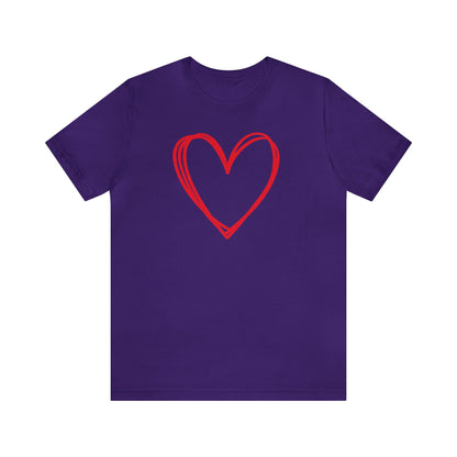 Hand-drawn Heart  Unisex Jersey Short Sleeve Tee