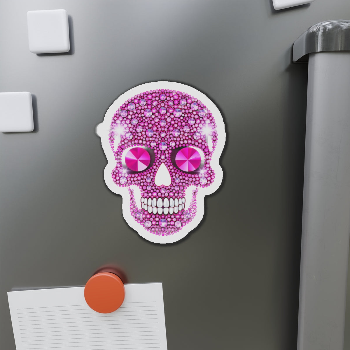 Pink Skull Die-Cut Magnet