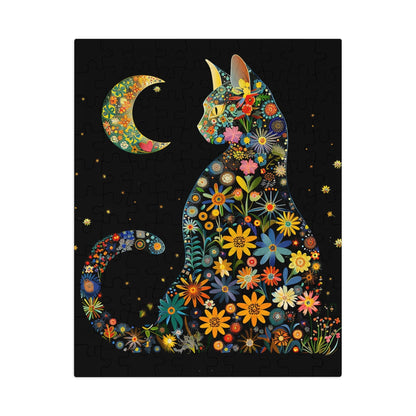 Flower Cat with the Night Sky Jigsaw Puzzle (30, 110, 252, 500,1000-Piece)