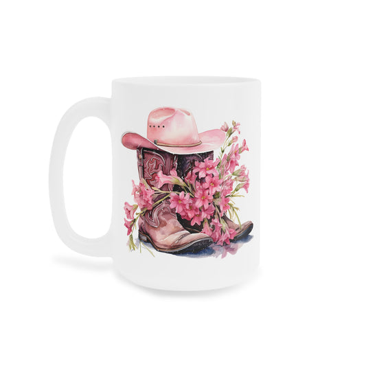 Cowgirl Breast Cancer Awareness Motivational Ceramic Mugs (11oz\15oz\20oz)