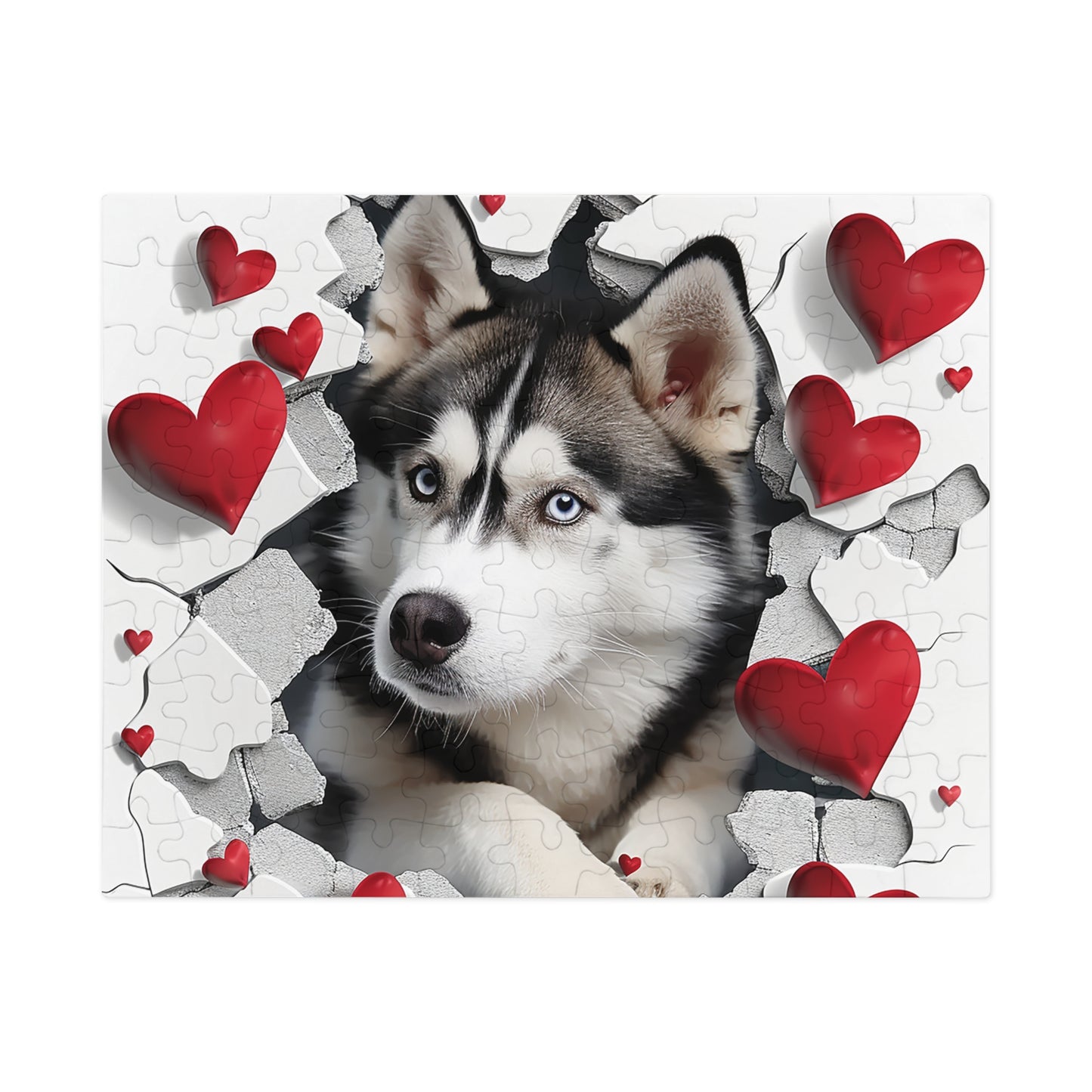 Valentine's Breakout Husky Jigsaw Puzzle (30, 110, 252, 500,1000-Piece)