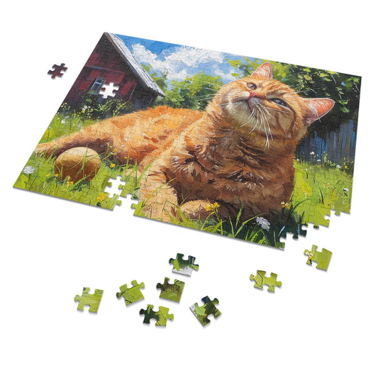 Orange Tabby Cat Laying in the Sun Jigsaw Puzzle (30, 110, 252, 500,1000-Piece)