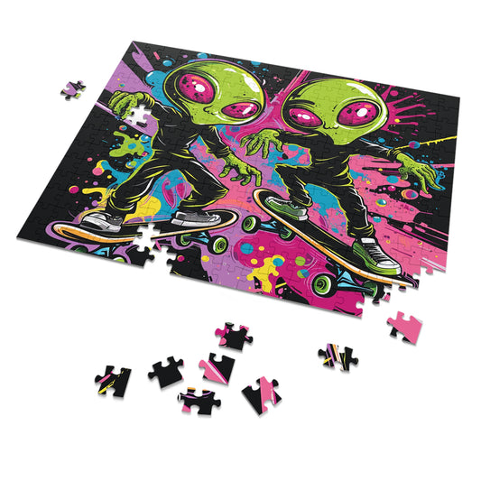Skateboarding Aliens Jigsaw Puzzle (30, 110, 252, 500,1000-Piece)
