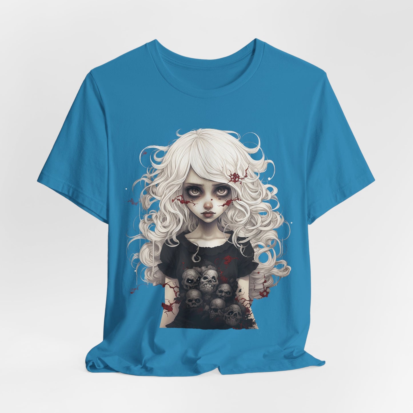 Creepy Doll Halloween Unisex Jersey Short Sleeve Tee