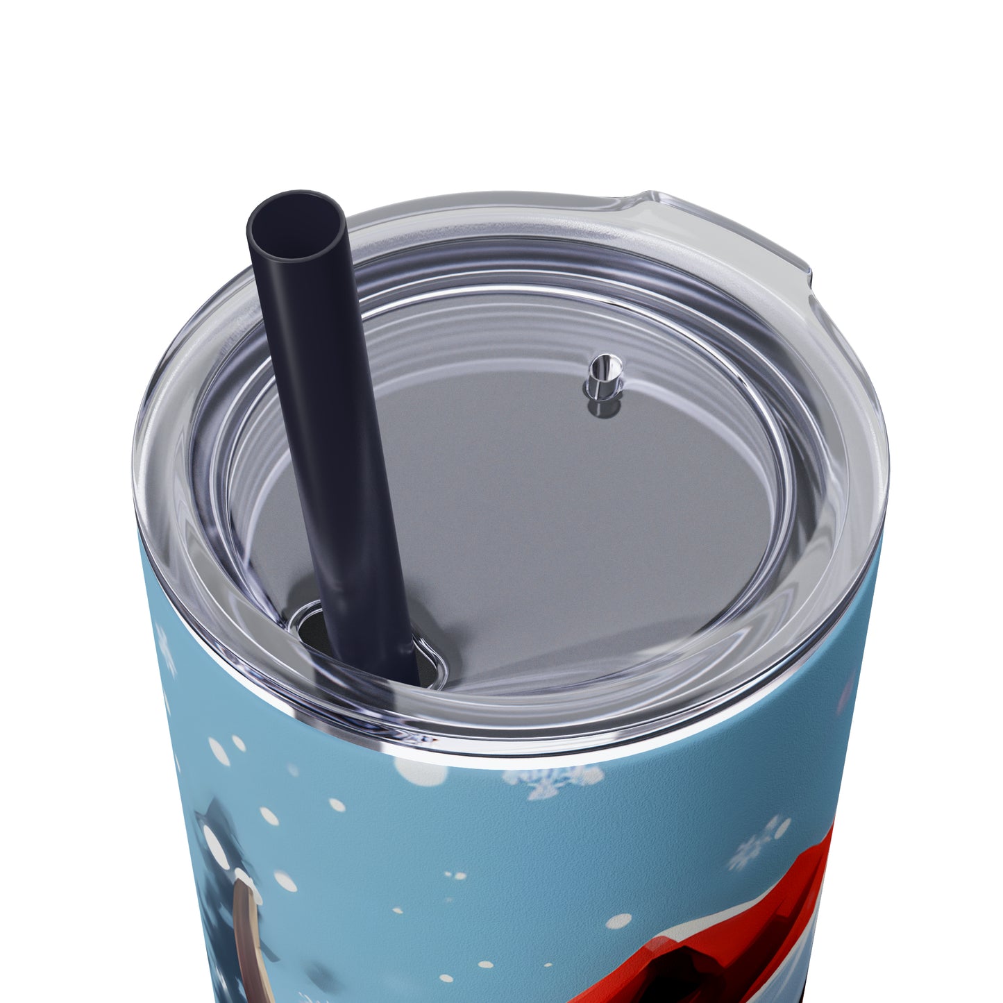 Christmas Cow  Skinny Tumbler with Straw, 20oz