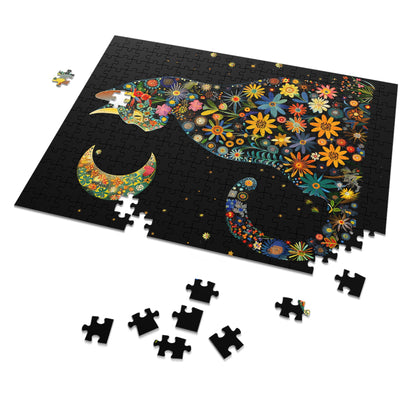 Flower Cat with the Night Sky Jigsaw Puzzle (30, 110, 252, 500,1000-Piece)