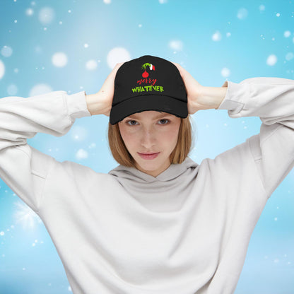 Merry Whatever Distressed Cap - Unisex Holiday Hat