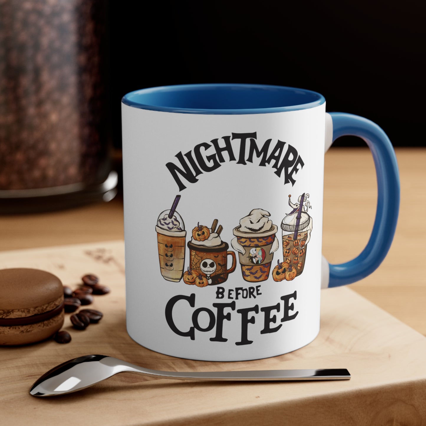 Nightmare Before Coffee Color Accent Coffee Mug, Coffee Lovers Coffee Cup