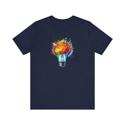 Light Bulb Moment- Unisex Jersey Short Sleeve Shirt with Colorful Idea Design