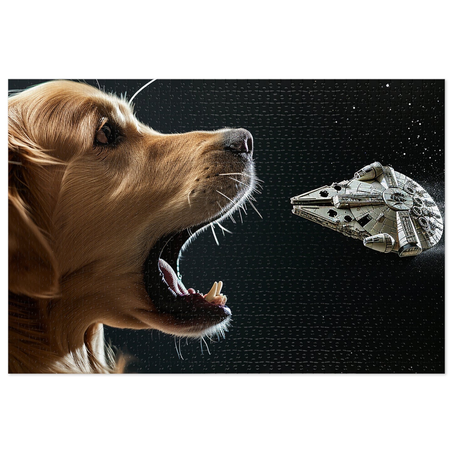 Golden Retriever vs Millennium Falcon  Jigsaw Puzzle (30, 110, 252, 500,1000-Piece)