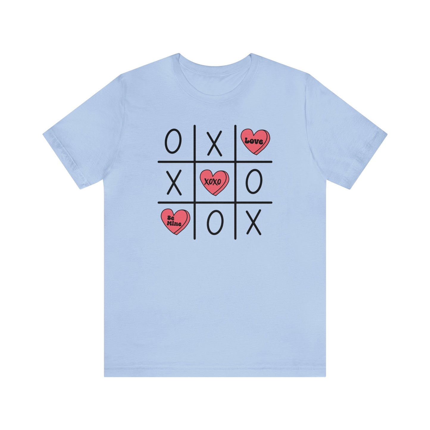 Valentine Tic Tac Toe  Unisex Jersey Short Sleeve Tee