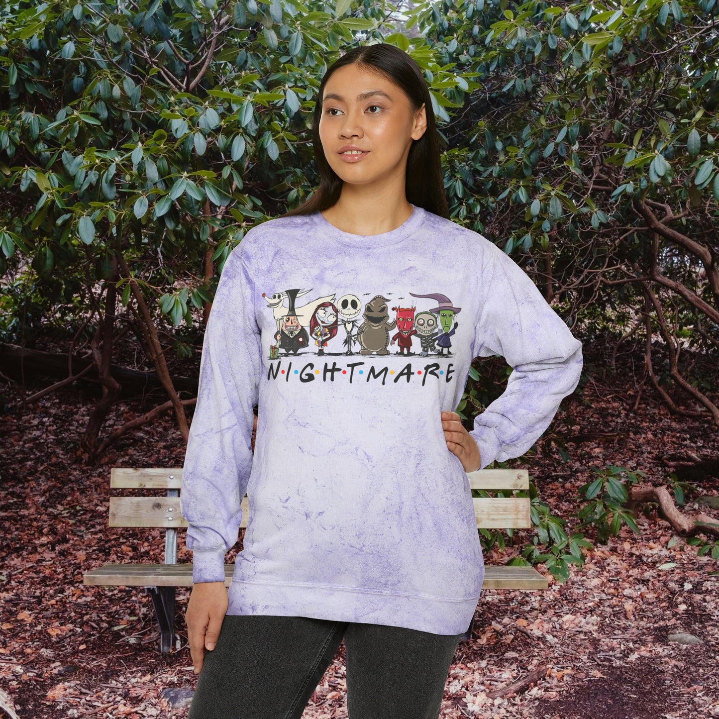 Nightmare Friends Comfort Colors Sweatshirt,  Unisex Color Blast Crewneck Sweatshirt