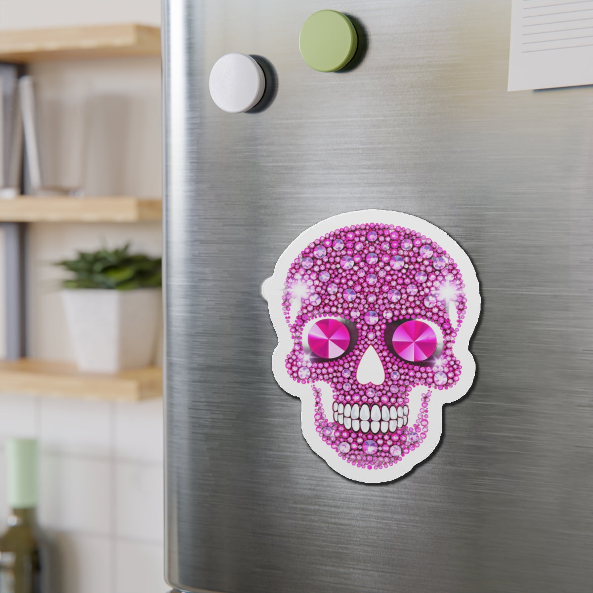 Pink Skull Die-Cut Magnet