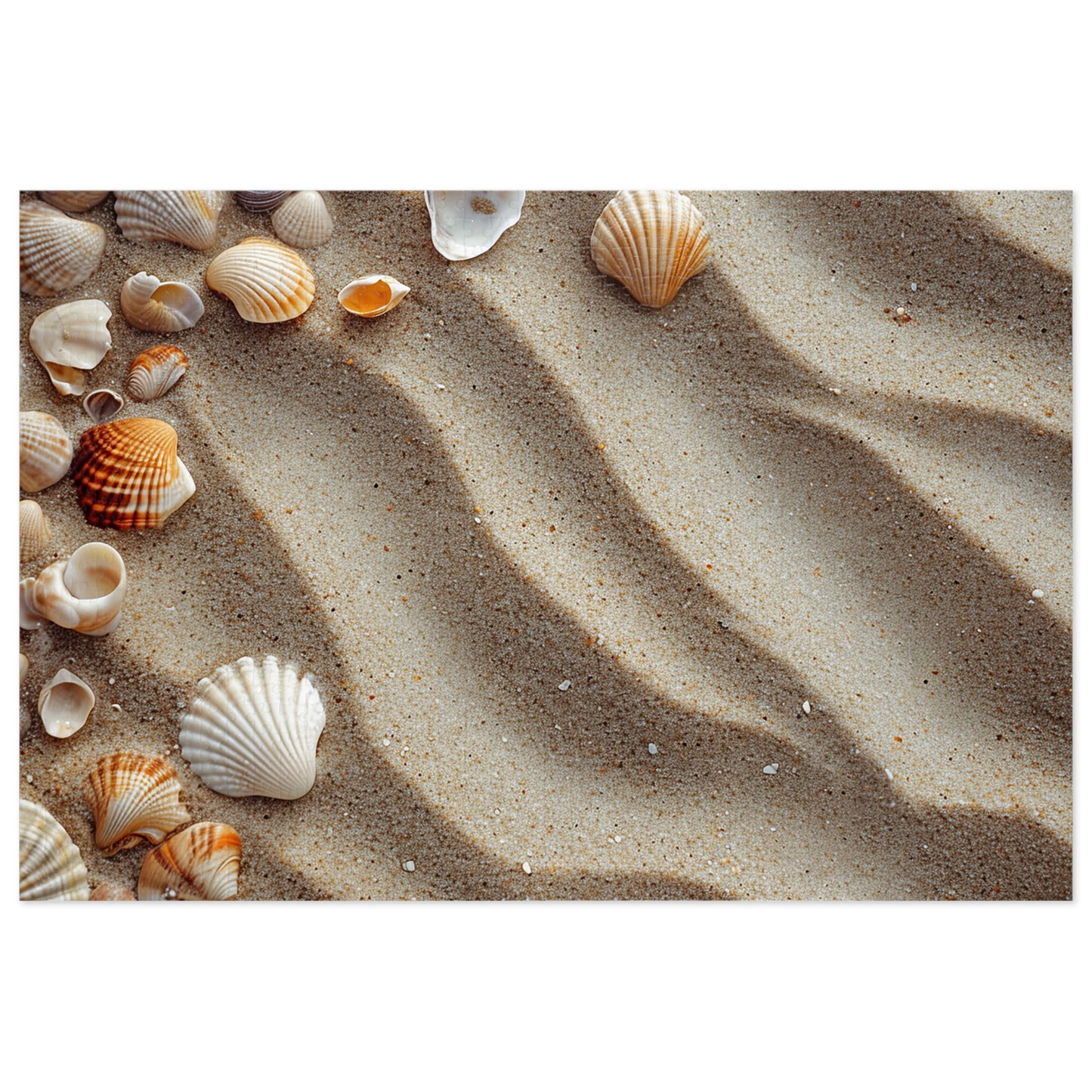 Sandy Beach Sea Shells  Jigsaw Puzzle (30, 110, 252, 500,1000-Piece)