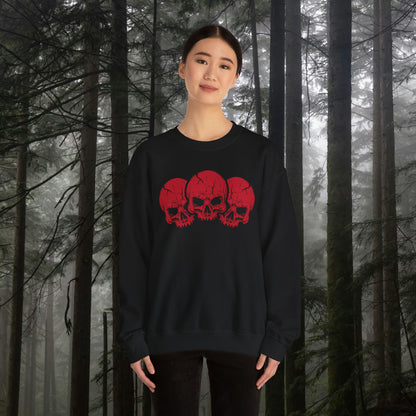 Red Skull Halloween Crewneck Sweatshirt