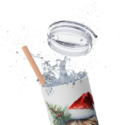 Christmas Cow  Skinny Tumbler with Straw, 20oz