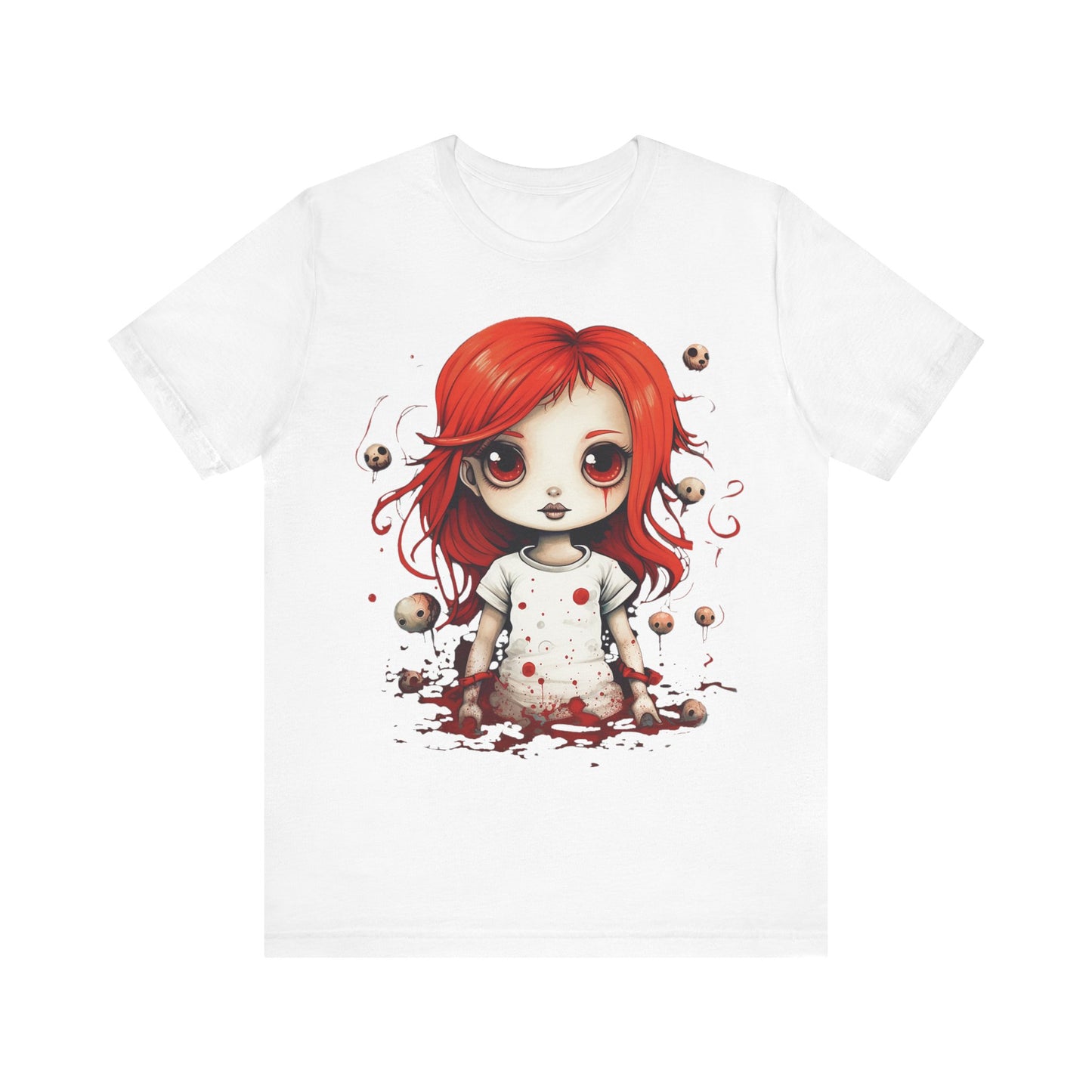 Pretty Creepy Doll Halloween Unisex Jersey Short Sleeve Tee