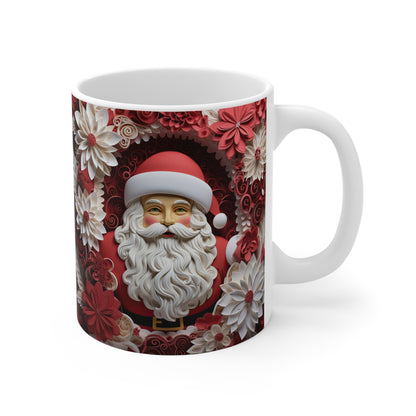 Santa Christmas Coffee Cup, Ceramic Christmas Coffee Mug