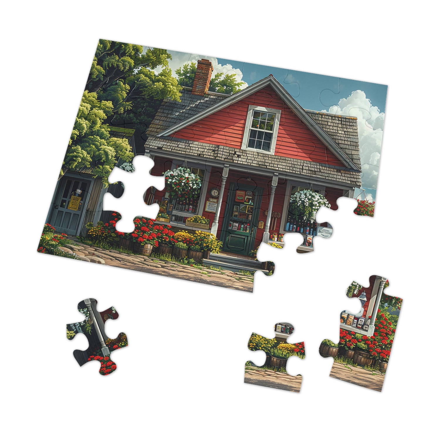 Little Red Country Store  Jigsaw Puzzle (30, 110, 252, 500,1000-Piece)