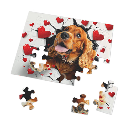 Valentine's Breakout Cocker Spaniel Jigsaw Puzzle (30, 110, 252, 500,1000-Piece)