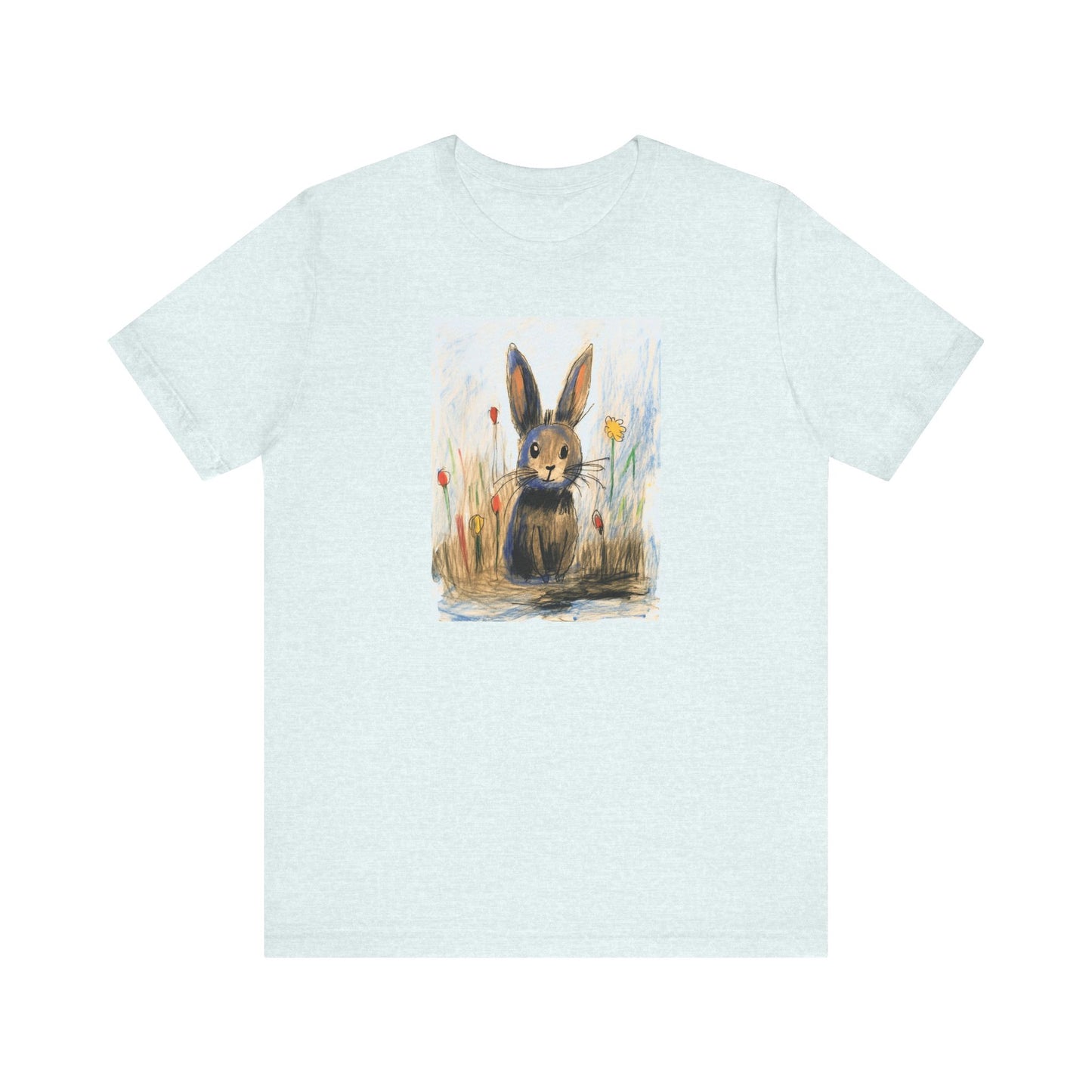 Child's Drawing of a Bunny Rabbit   Unisex Jersey Short Sleeve Tee