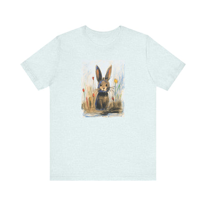 Child's Drawing of a Bunny Rabbit   Unisex Jersey Short Sleeve Tee