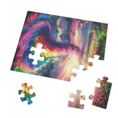 Rainbow Colored Tornado  Jigsaw Puzzle (30, 110, 252, 500,1000-Piece)