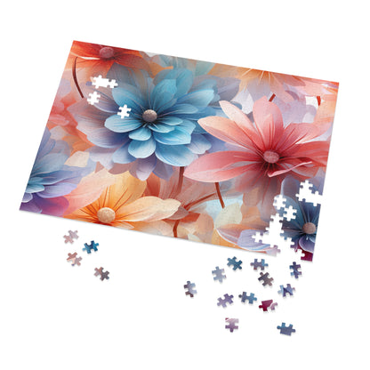 Pretty Pastel Flowers Jigsaw Puzzle (30, 110, 252, 500,1000-Piece)