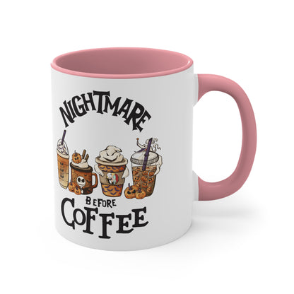 Nightmare Before Coffee Color Accent Coffee Mug, Coffee Lovers Coffee Cup