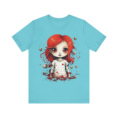 Pretty Creepy Doll Halloween Unisex Jersey Short Sleeve Tee