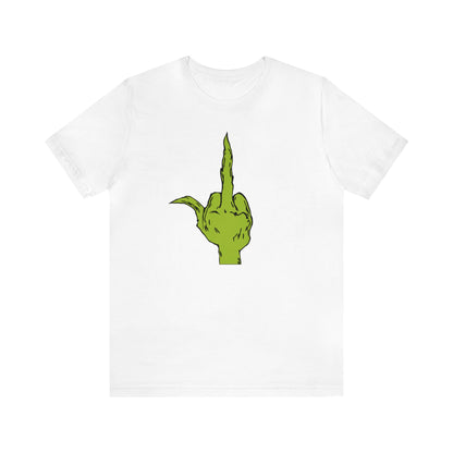 Grinch Middle Finger  Unisex Jersey Short Sleeve Tee