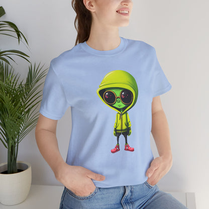 Hip Hop Alien with Grandma's Crew Personalized on Back   Unisex Jersey Short Sleeve Tee