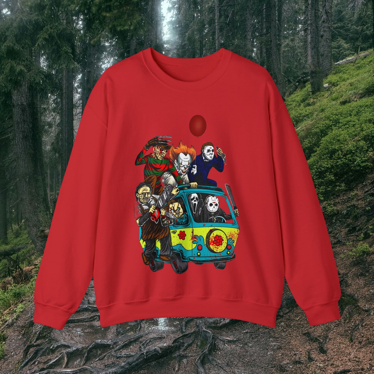 Mystery Machine Horror Friends Halloween Unisex Heavy Blend™ Crewneck Sweatshirt