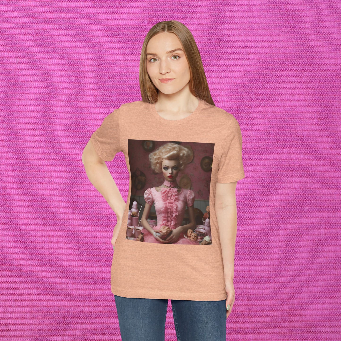 Creepy Barbie Doll Unisex Jersey Short Sleeve Tee